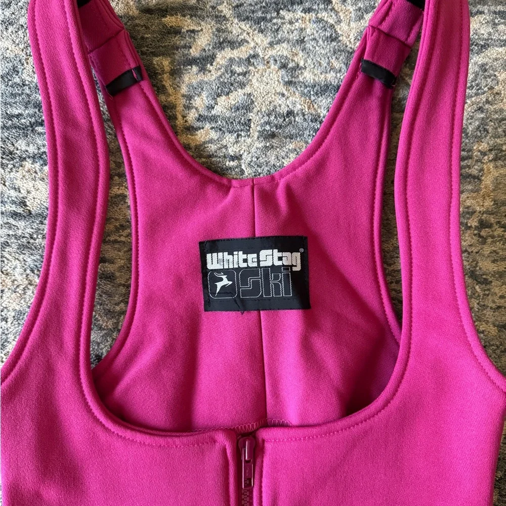 Vintage 80’s White Stage Ski Bib - Picture 3 of 5